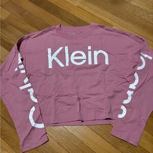 Calvin Klein Pink Long Sleeve Crop Top